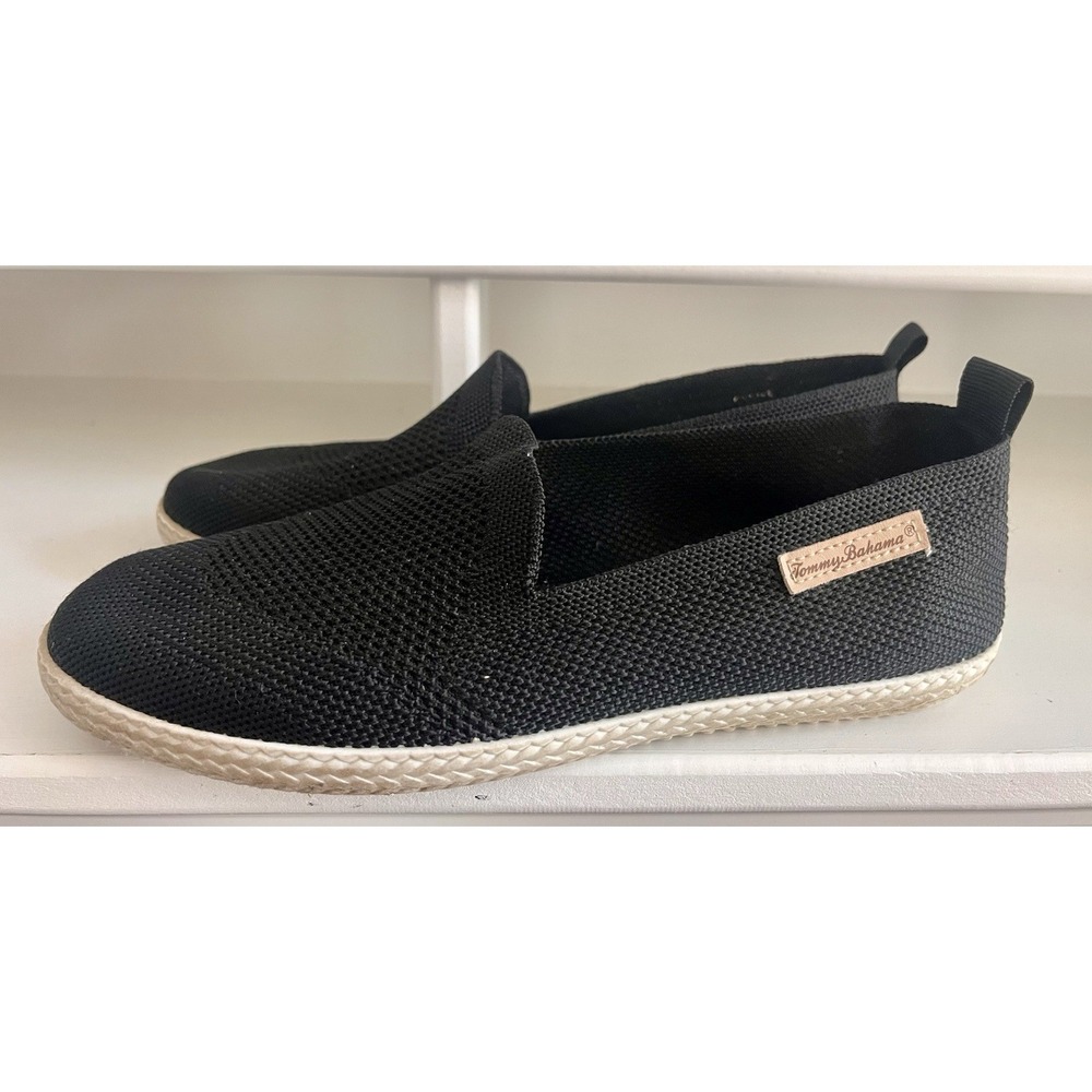 TOMMY BAHAMA‎ Sunset Slip On Shoes Womens 9.5 Memory Foam Knit Shoes Black W1